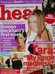 Heat magazine - Tara Palmer-Tomkinson cover (14-20 September 2002 - Issue 185)
