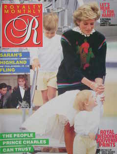 Royalty Monthly magazine - Princess Diana, Princes William and Harry cover (October 1986, Vol.6 No.1)