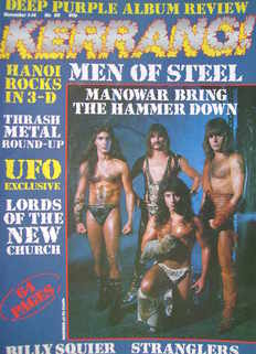 <!--1984-11-01-->Kerrang magazine - Manowar cover (1-14 November 1984 - Iss