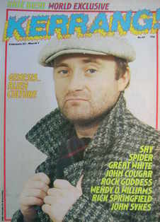 <!--1984-02-23-->Kerrang magazine - Phil Collins cover (23 February - 7 Mar