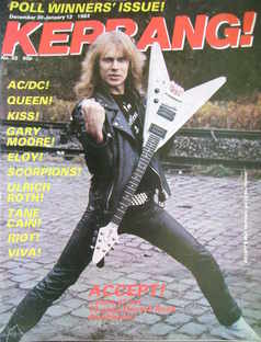 <!--1982-12-30-->Kerrang magazine - Wolf Hoffman cover (30 December 1982 - 