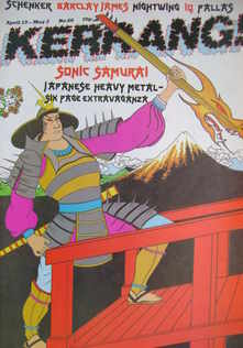 <!--1984-04-19-->Kerrang magazine - Sonic Samurai cover (19 April - 2 May 1