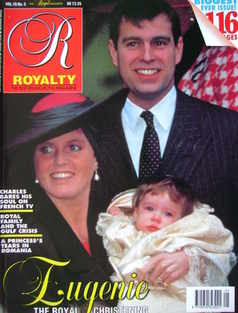 Royalty Monthly magazine - Prince Andrew, The Duchess of York and Princess Eugenie cover (February 1991, Vol.10 No.5)