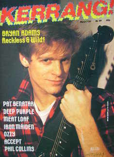 <!--1985-03-07-->Kerrang magazine - Bryan Adams cover (7-20 March 1985 - Is