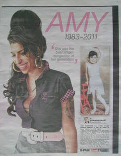 The Sun newspaper supplement - Amy Winehouse (25 July 2011)