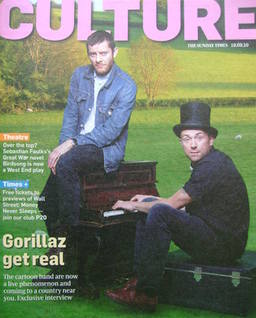 Culture magazine - Jamie Hewlett and Damon Albarn cover (19 September 2010)