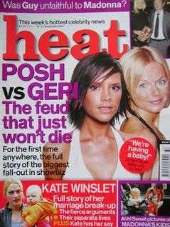 Heat magazine - Victoria Beckham and Geri Halliwell cover (15-21 September 2001 - Issue 134)