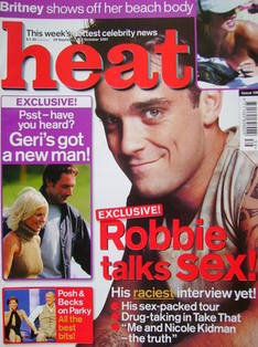 Heat magazine - Robbie Williams cover (29 September - 5 October 2001 - Issue 136)