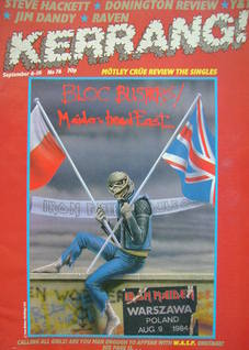 Kerrang magazine - Maiden Head East... cover (6-19 September 1984 - Issue 76)