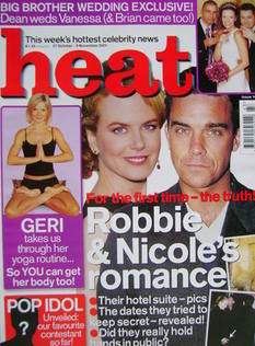 Heat magazine - Nicole Kidman and Robbie Williams cover (27 October - 2 November 2001 - Issue 140)