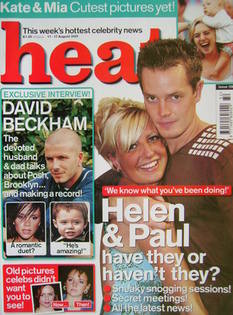 Heat magazine - Helen Adams and Paul Clarke cover (11-17 August 2001 - Issue 129)