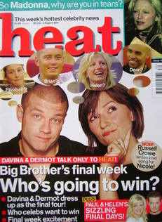 Heat magazine - Dermot O'Leary and Davina McCall cover (28 July - 3 August 2001 - Issue 127)