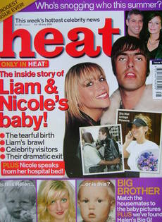 <!--2001-07-14-->Heat magazine - Nicole Appleton and Liam Gallagher cover (