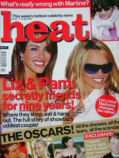 Heat magazine - Liz Hurley and Pamela Anderson cover (7-13 April 2001 - Issue 111)