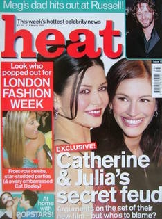 <!--2001-03-03-->Heat magazine - Catherine Zeta Jones and Julia Roberts cov