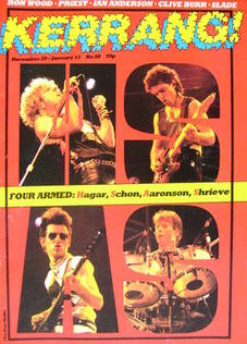 <!--1983-12-29-->Kerrang magazine - HSAS cover (29 December 1983 - 11 Janua