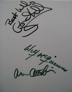 Wilf McGuinness, Arthur Albiston and Gordon Hill autographs