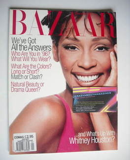 Harper's Bazaar magazine - January 1996 - Whitney Houston cover