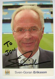 Sven-Goran Eriksson autograph