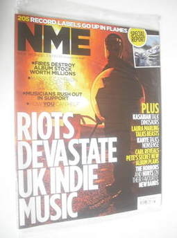NME magazine - Riots Devastate UK Indie Music cover (20 August 2011)