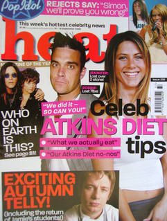 <!--2003-09-13-->Heat magazine - Celeb Atkins Diet Tips cover (13-19 Septem