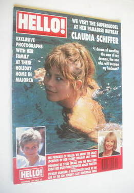 Hello! magazine - Claudia Schiffer cover (28 August 1993 - Issue 268)