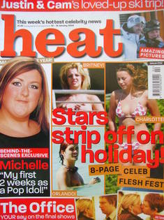 Heat magazine - Stars Strip Off On Holiday! cover (10-16 January 2004 - Issue 252)