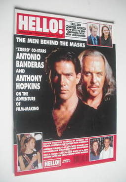 Hello! magazine - Antonio Banderas and Anthony Hopkins cover (13 December 1997 - Issue 488)
