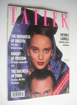 Tatler magazine - February 1990 - Victor Edelstein and Chantal cover