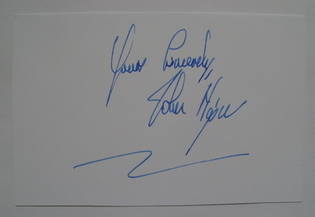 John Major autographed piece of paper