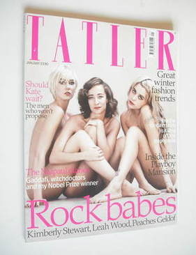 Tatler magazine - January 2009 - Kimberly Stewart, Leah Wood and Peaches Geldof cover