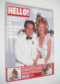 <!--1996-09-21-->Hello! magazine - Eva Herzigova and Tico Torres cover (21 