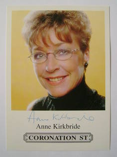 Anne Kirkbride autograph (hand-signed cast card)