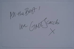 Greta Scacchi autograph (hand-signed white card)