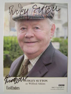 Dudley Sutton autographed photo (hand-signed EastEnders cast card)