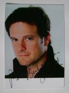 Colin Firth autograph (hand-signed photograph, dedicated)