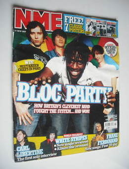 <!--2005-04-16-->NME magazine - Bloc Party cover (16 April 2005)