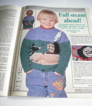 Woman's Weekly magazine knitting pattern (Thomas The Tank Engine cardigan) (1992)