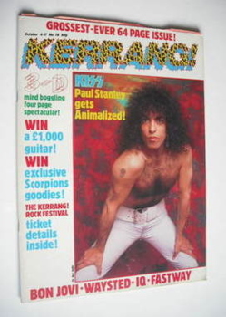 Kerrang magazine - Paul Stanley cover (4-17 October 1984 - Issue 78)