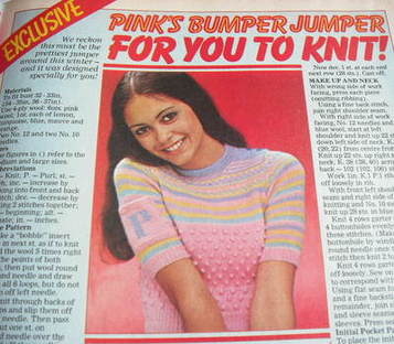 Sweater knitting pattern (from Pink magazine 1975)