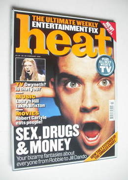 <!--1999-02-20-->Heat magazine - Robbie Williams cover (20-26 February 1999