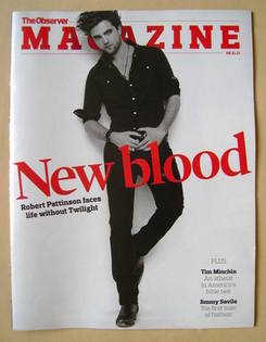 The Observer magazine - Robert Pattinson cover (6 November 2011)