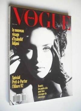 <!--1992-02-->French Paris Vogue magazine - February 1992 - Isabelle Adjani