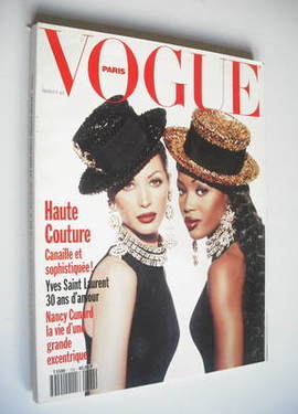 <!--1992-03-->French Paris Vogue magazine - March 1992 - Christy Turlington