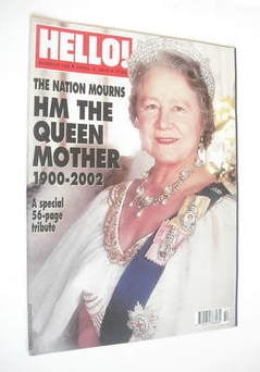 Hello! magazine supplement - The Queen Mother cover (9 April 2002 - Issue 708)