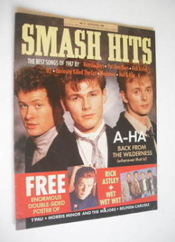 Smash Hits magazine - A-Ha cover (13-26 January 1988)