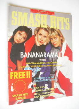 Smash Hits magazine - Bananarama cover (7-20 October 1987)