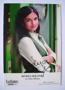Bindya Solanki autograph (ex EastEnders actor)