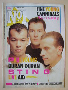 No 1 Magazine - Fine Young Cannibals cover (29 June 1985)