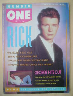 <!--1987-11-14-->NUMBER ONE Magazine - Rick Astley cover (14 November 1987)